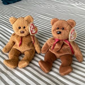 Set of Two Vintage Ty Teddy Bear Beanie Babies